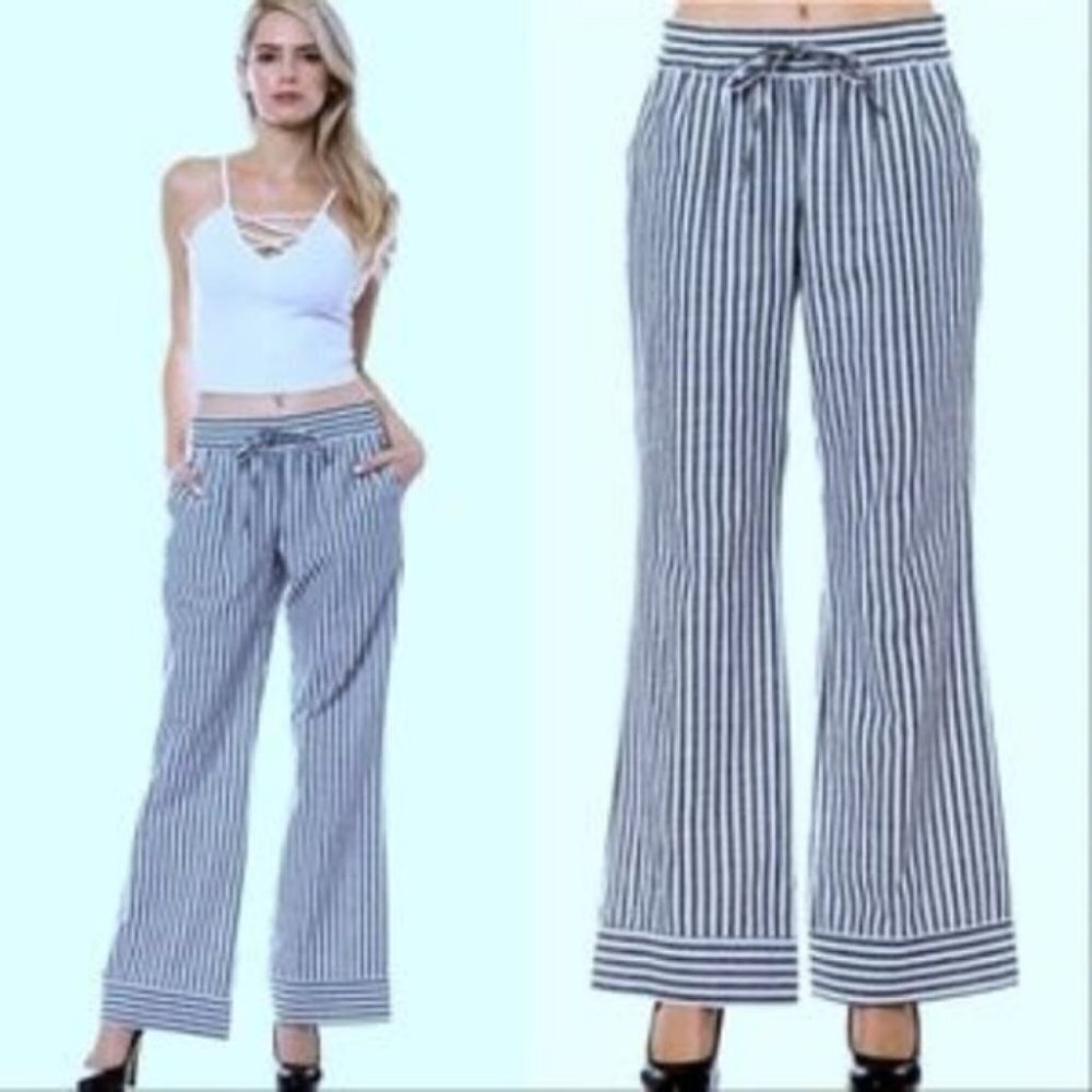 Nautical Wide Legged Pants